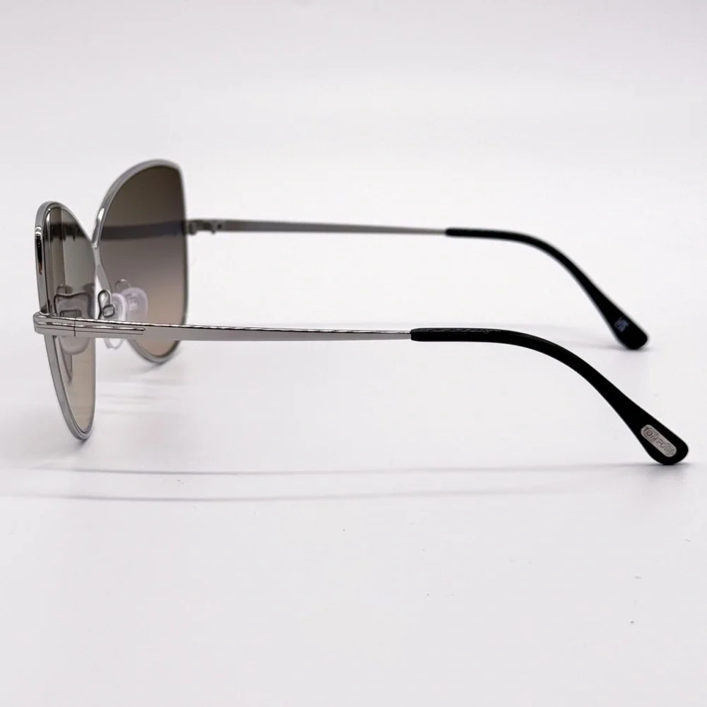 NEW TOM FORD TF569 16B SILVER WOMEN SUNGLASSES ELISE-02 FT0569/S 16B EYEWEAR - Picture 7 of 11